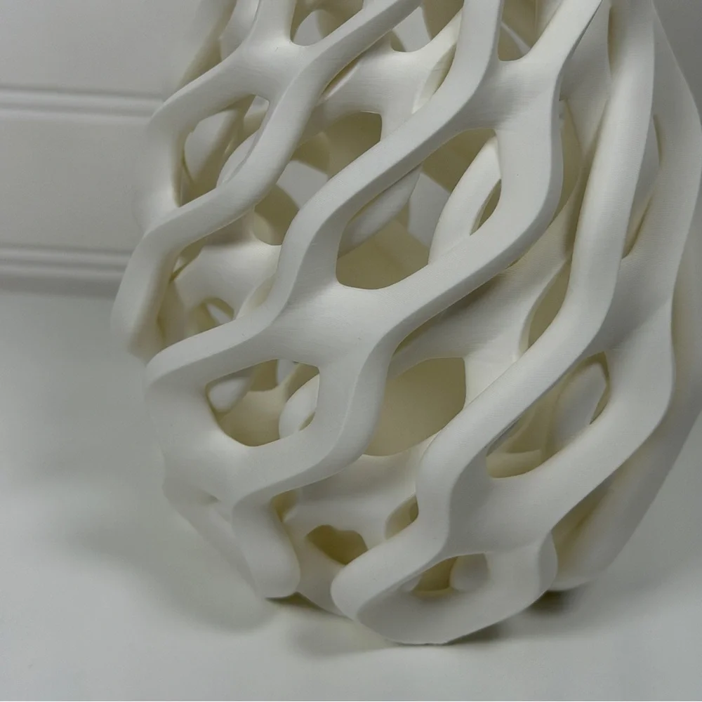 Sculptural Vase, Chain Vase, Wavy Openwork Decorative Vase